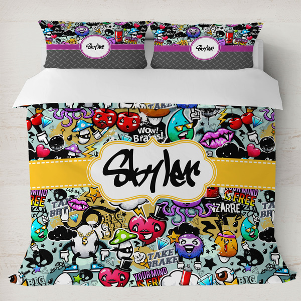 Custom Graffiti Duvet Cover Set - King (Personalized)