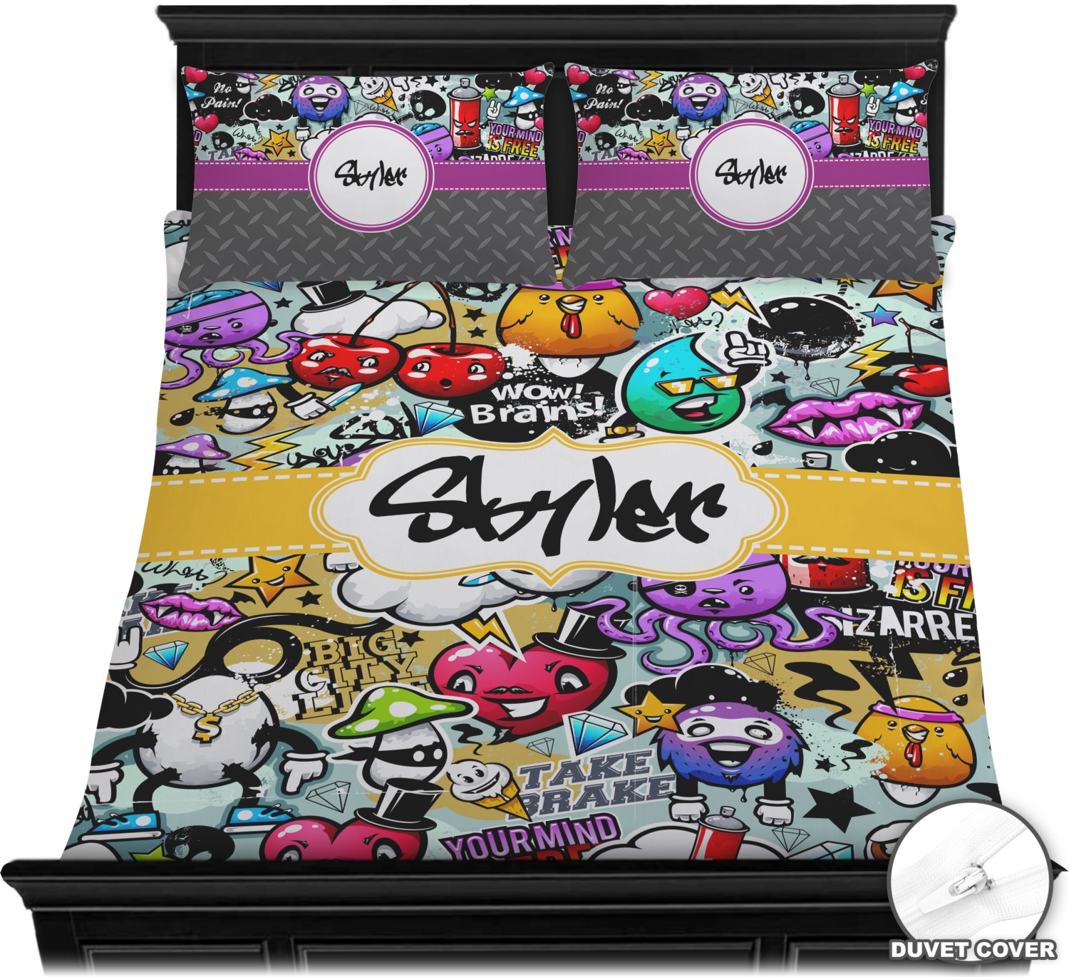 Download Graffiti Duvet Cover Set - Full / Queen (Personalized) - YouCustomizeIt