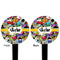 Graffiti Black Plastic 4" Food Pick - Round - Double Sided - Front & Back