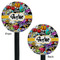 Graffiti Black Plastic 5.5" Stir Stick - Double Sided - Round - Front & Back