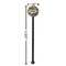 Graffiti Black Plastic 5.5" Stir Stick - Round - Dimensions