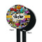 Graffiti Black Plastic 5.5" Stir Stick - Single Sided - Round - Front & Back