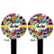 Graffiti Black Plastic 6" Food Pick - Round - Double Sided - Front & Back