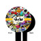 Graffiti Black Plastic 6" Food Pick - Round - Single Sided - Front & Back