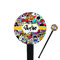 Graffiti Black Plastic 7" Stir Stick - Round - Closeup