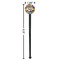 Graffiti Black Plastic 7" Stir Stick - Round - Dimensions