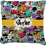 Graffiti Faux-Linen Throw Pillow 16" (Personalized)