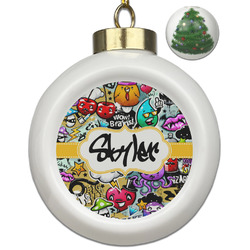Graffiti Ceramic Ball Ornament - Christmas Tree (Personalized)