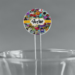 Graffiti 7" Round Plastic Stir Sticks - Clear (Personalized)