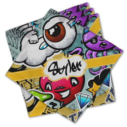 Graffiti Cloth Cocktail Napkins - Set of 4 w/ Name or Text