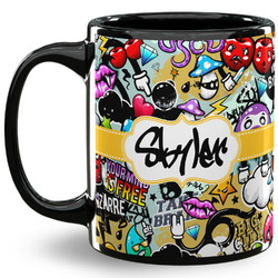 Graffiti 11 Oz Coffee Mug - Black (Personalized)