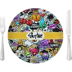 Graffiti 10" Glass Lunch / Dinner Plates - Single or Set (Personalized)