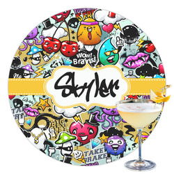 Graffiti Printed Drink Topper - 3.5" (Personalized)