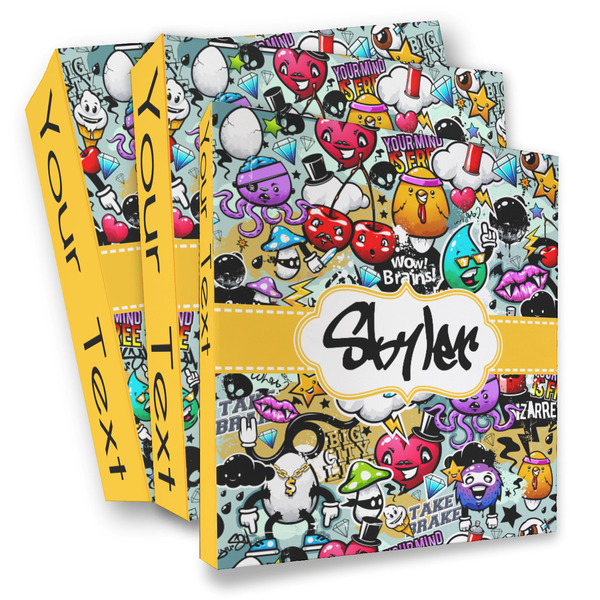 Custom Graffiti 3 Ring Binder - Full Wrap (Personalized)