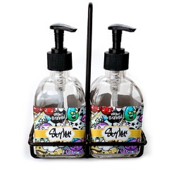 Graffiti Glass Soap & Lotion Bottle Set (Personalized)