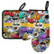 Graffiti Neoprene Oven Mitt and Pot Holder Set - Left