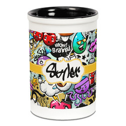 Graffiti Ceramic Pencil Holders - Black