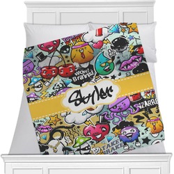 Graffiti Minky Blanket - Toddler / Throw - 60"x50" - Single Sided (Personalized)