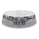 Graffiti Plastic Dog Bowl - Large (Personalized)