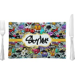 Graffiti Glass Rectangular Lunch / Dinner Plate (Personalized)