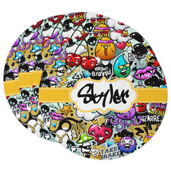 Graffiti Round Paper Coasters w/ Name or Text