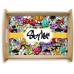 Graffiti Natural Wooden Tray - Large (Personalized)