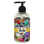 Graffiti Plastic Soap / Lotion Dispenser (8 oz - Small - Black) (Personalized)