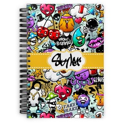 Graffiti Spiral Notebook - 7x10 w/ Name or Text
