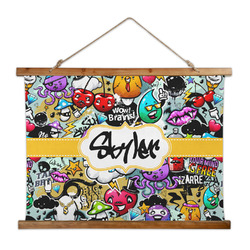 Graffiti Wall Hanging Tapestry - Wide (Personalized)