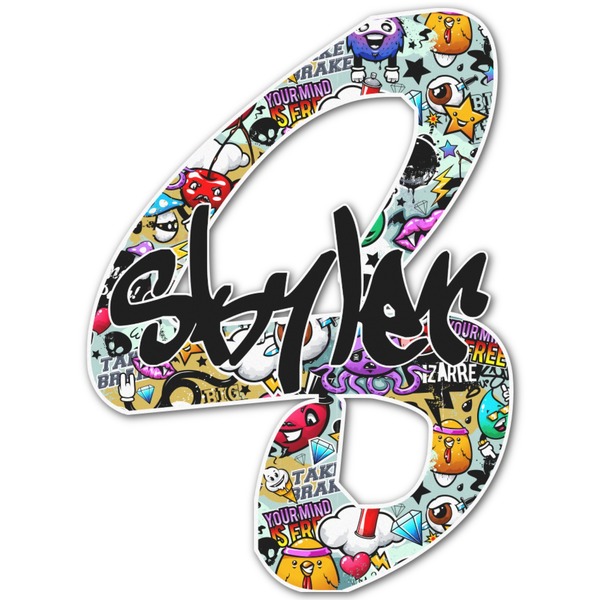 Custom Graffiti Name & Initial Decal - Up to 18"x18" (Personalized)