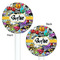 Graffiti White Plastic 5.5" Stir Stick - Double Sided - Round - Front & Back