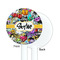 Graffiti White Plastic 5.5" Stir Stick - Single Sided - Round - Front & Back