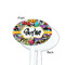 Graffiti White Plastic 7" Stir Stick - Single Sided - Oval - Front & Back