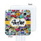 Graffiti White Plastic Stir Stick - Single Sided - Square - Approval