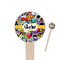 Graffiti Wooden 4" Food Pick - Round - Closeup