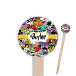 Graffiti Round Wooden Food Picks (Personalized)