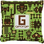 Industrial Robot 1 Faux-Linen Throw Pillow 20" (Personalized)