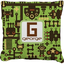 Industrial Robot 1 Faux-Linen Throw Pillow 20" (Personalized)