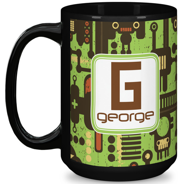 Custom Industrial Robot 1 15 Oz Coffee Mug - Black (Personalized)