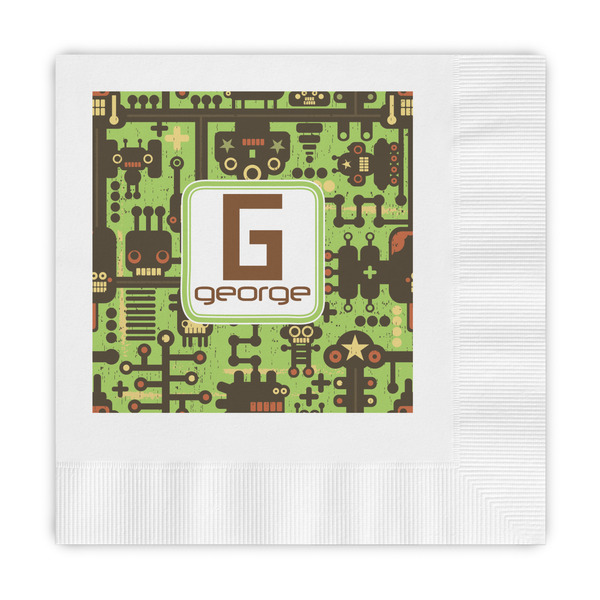 Custom Industrial Robot 1 Embossed Decorative Napkins (Personalized)