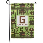 Industrial Robot 1 Small Garden Flag - Double Sided w/ Name and Initial