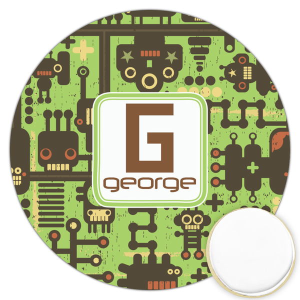 Custom Industrial Robot 1 Printed Cookie Topper - 3.25" (Personalized)