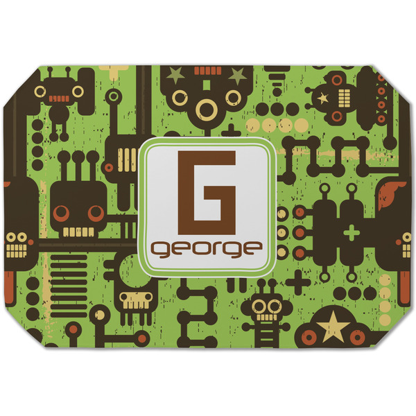 Custom Industrial Robot 1 Dining Table Mat - Octagon (Single-Sided) w/ Name and Initial