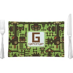 Industrial Robot 1 Glass Rectangular Lunch / Dinner Plate (Personalized)