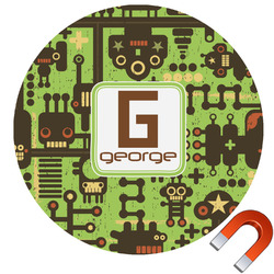 Industrial Robot 1 Round Car Magnet - 6" (Personalized)