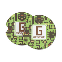 Industrial Robot 1 Sandstone Car Coasters - Set of 2 (Personalized)