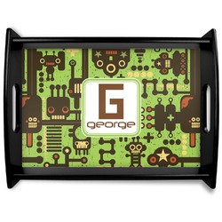Industrial Robot 1 Black Wooden Tray - Large (Personalized)