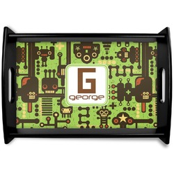 Industrial Robot 1 Black Wooden Tray - Small (Personalized)
