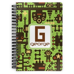 Industrial Robot 1 Spiral Notebook - 7x10 w/ Name and Initial