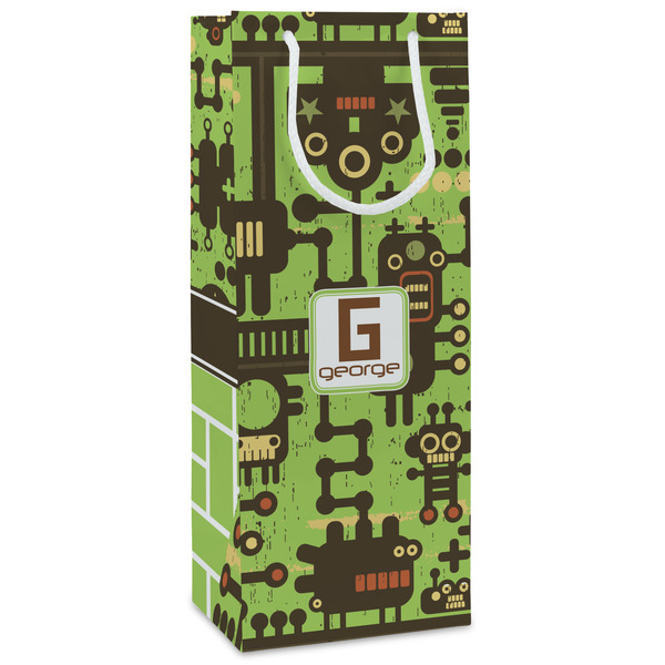 Custom Industrial Robot 1 Wine Gift Bags - Matte (Personalized)